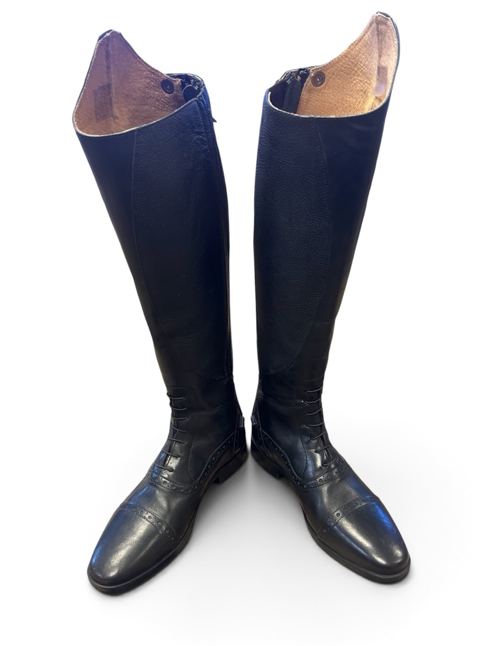 Women's Black Tall Leather Riding Boots